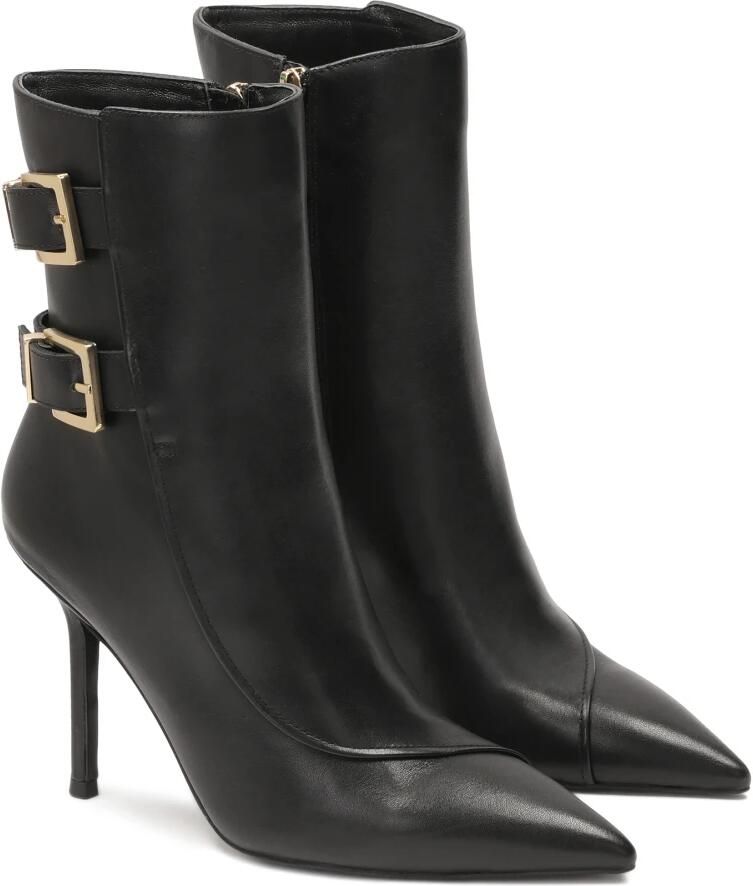 Kazar Elegante zwarte stiletto laarzen versierd met logogespen - Foto 3