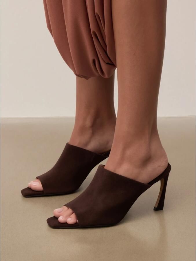 Kazar Brown suede mules with a stiletto heel from the EDITIONS collection - Foto 3