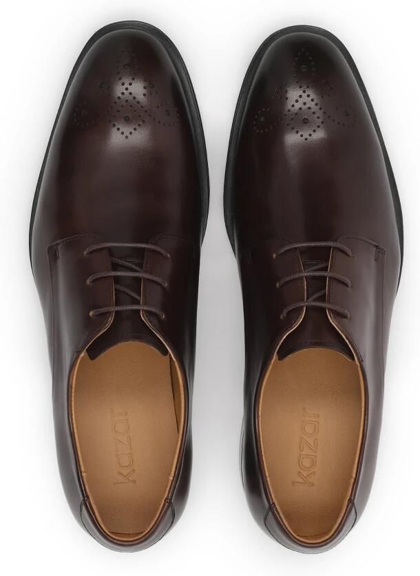 Kazar Brown leather derby with subtle openwork brogue - Foto 4