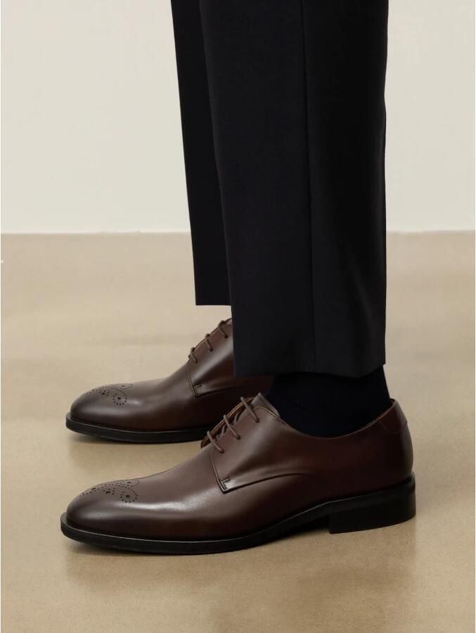 Kazar Brown leather derby with subtle openwork brogue - Foto 3