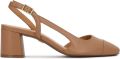 Kazar Leather pumps with open heels - Bruin