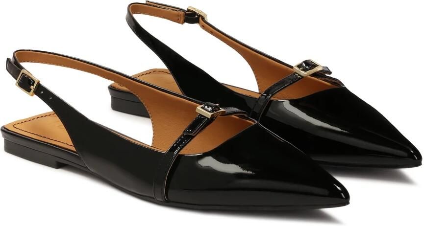 Kazar Gelakte platte slingback pumps
