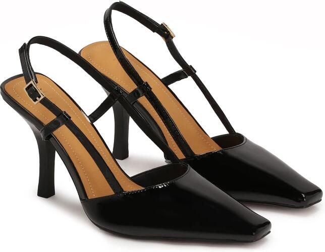 Kazar Lacquered pumps with open heel