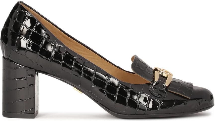 Kazar Gestempelde lakleren pumps.Dit product valt groot uit.
