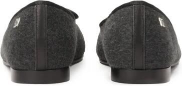 Kazar Gestructureerde grijze stoffen ballerina's