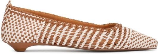 Kazar Gevlochten leren pumps met platte hak