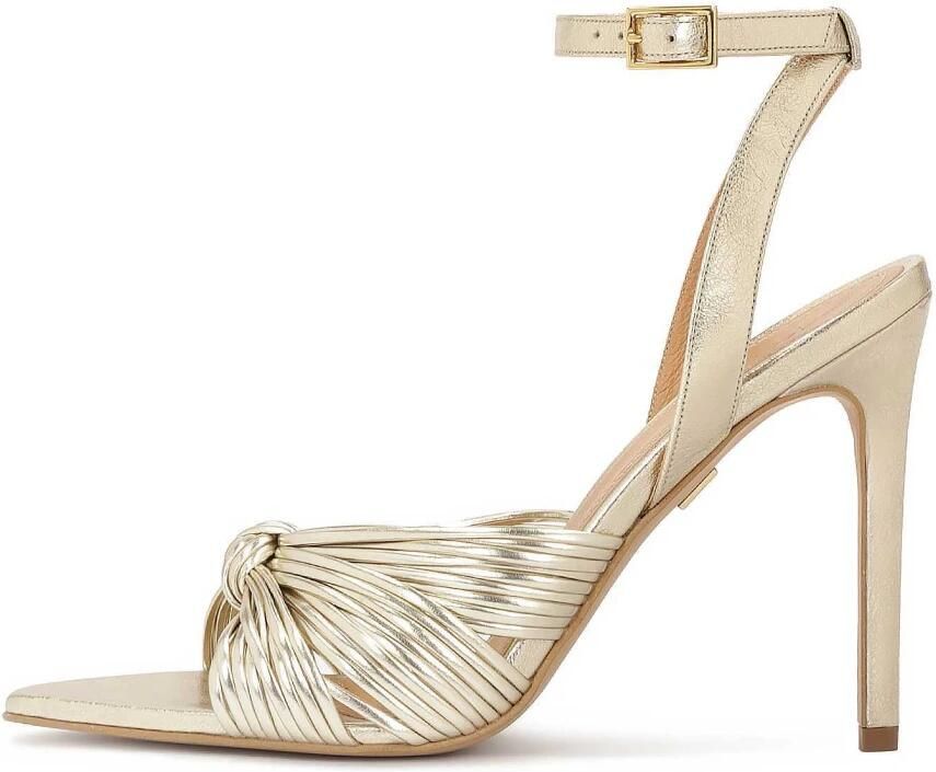 Kazar Gouden leren sandalen met hak