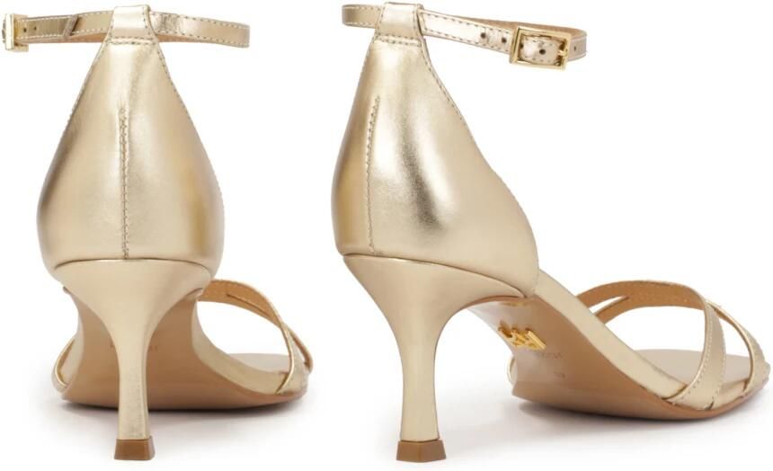Kazar Gouden leren sandalen met lage hak