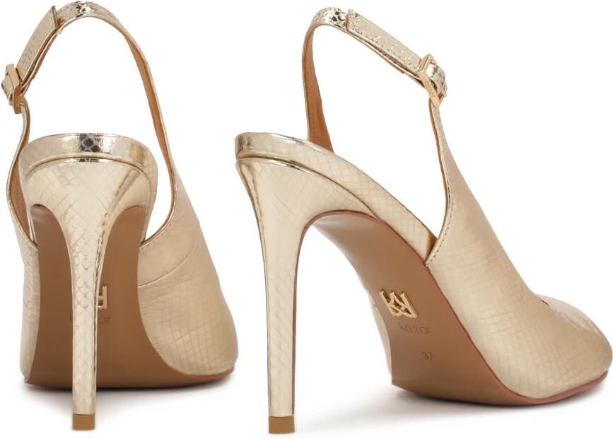 Kazar Gouden reliëf leren sandalen