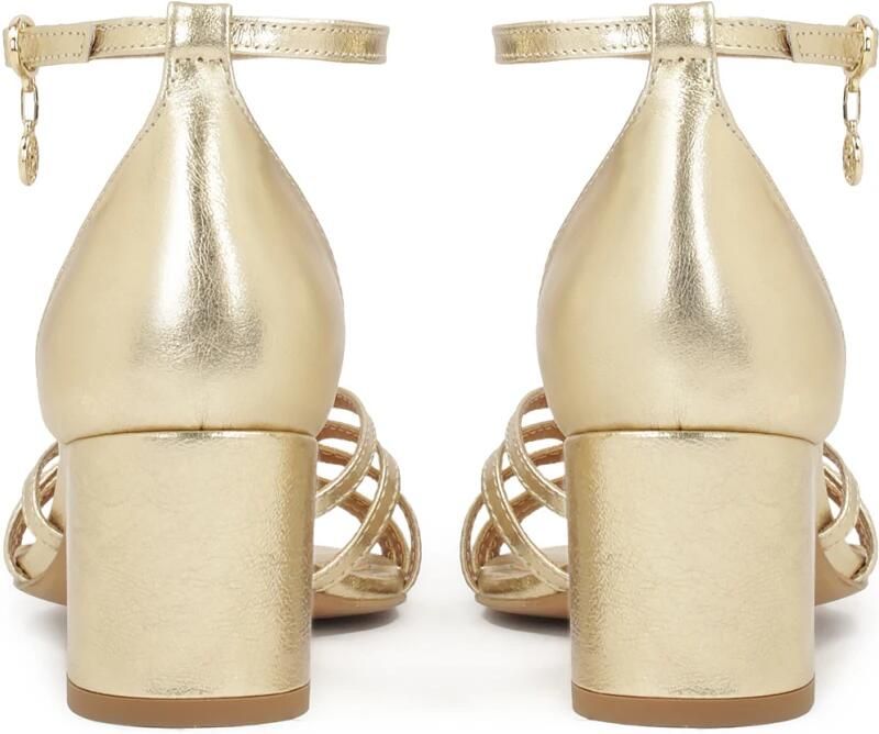 Kazar Gouden sandalen met lage brede hak