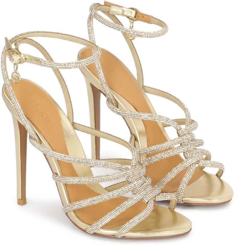 Kazar Gouden sandalen versierd met kristallen