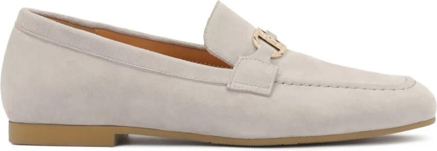 Kazar Grijze suède halfschoenen met metalen versiering