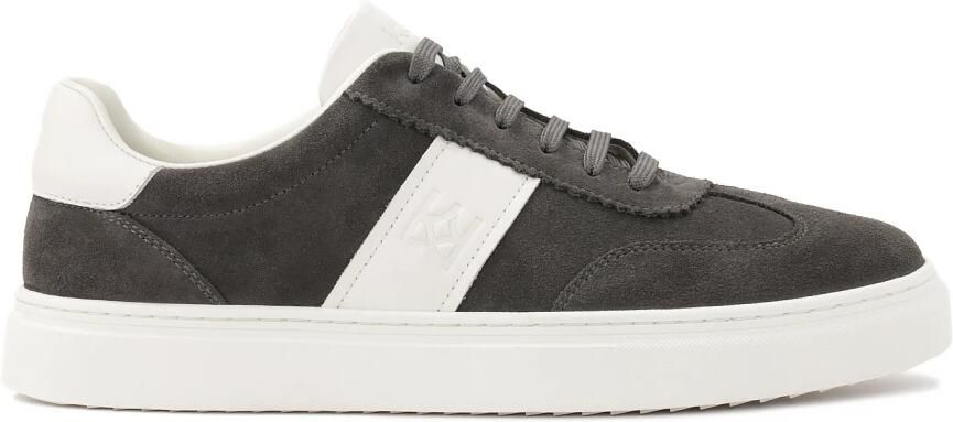 Kazar Grijze suède sneakers met witte inzetstukken