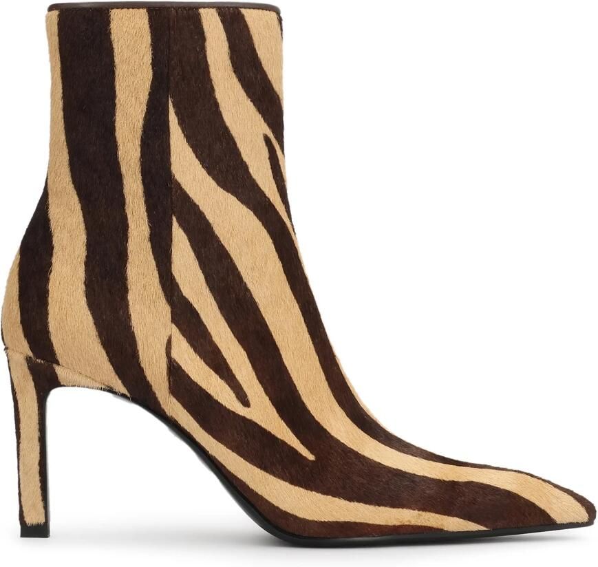 Kazar Hair-on leren enkellaarsjes met stilettohak