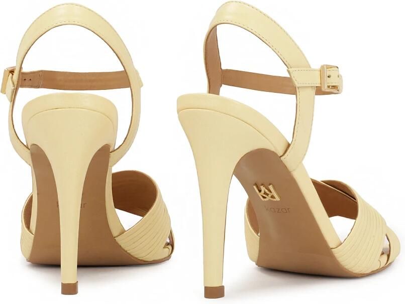 Kazar Heldergele leren sandalen
