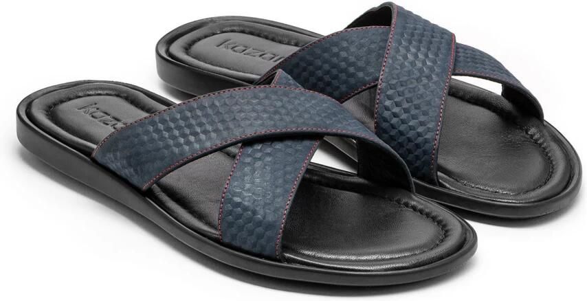 Kazar Heren marineblauwe slides.Dit product valt groot uit. - Foto 4