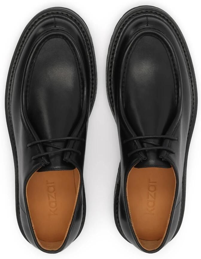 Kazar Heren schoenen van zwart echt leer met dikke zool - Foto 2