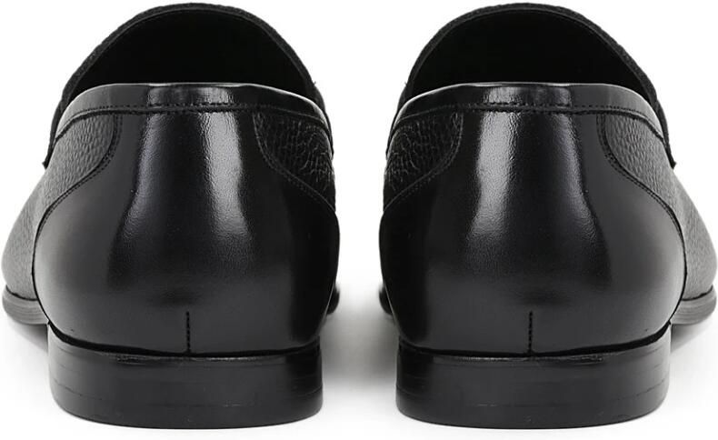 Kazar Zwarte instap van graanleer casual schoenen Black Heren