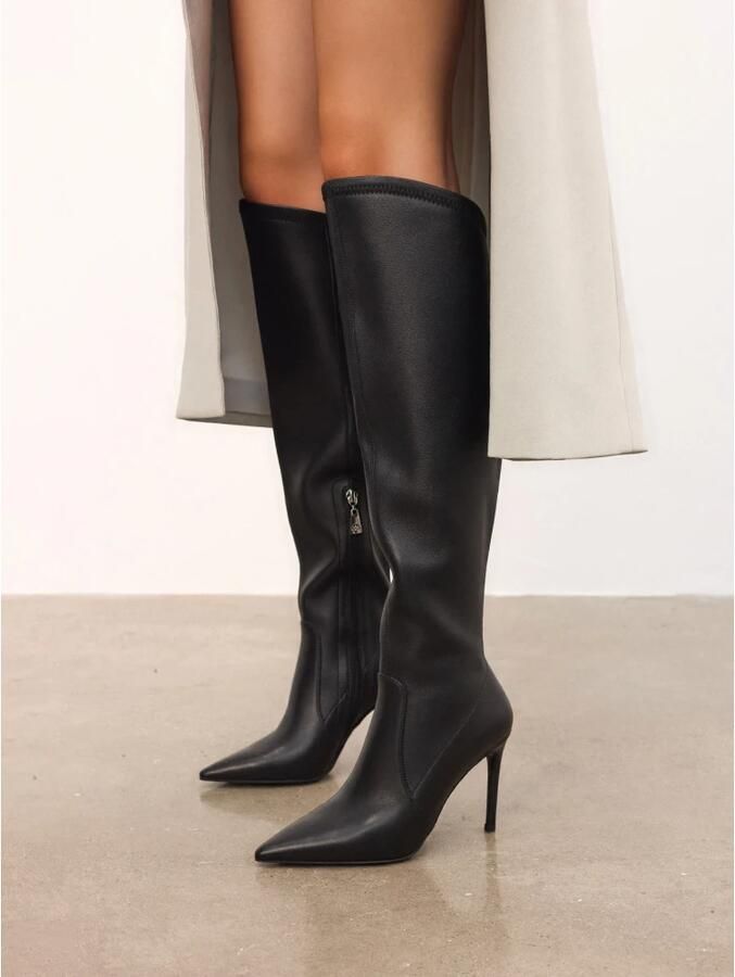 Kazar Hoge stilettohak natuurlijk leren hoge laarzen