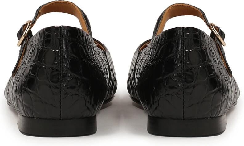 Kazar Gestempeld leren platte zoolpompen Black Dames - Foto 7