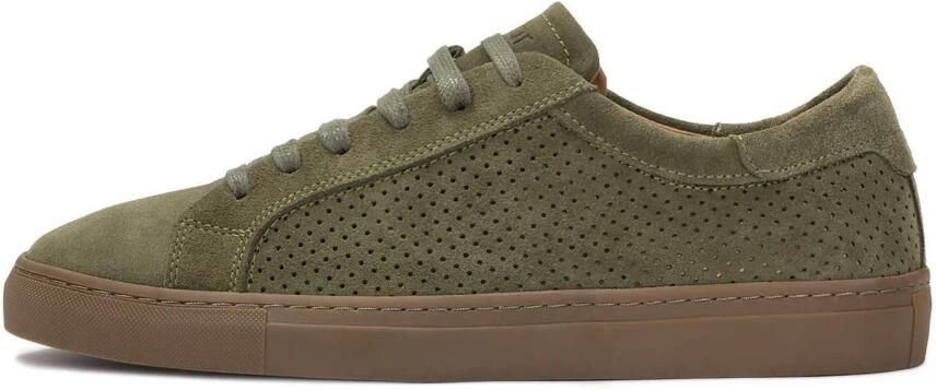 Kazar Khaki sneakers met geperforeerd bovendeel