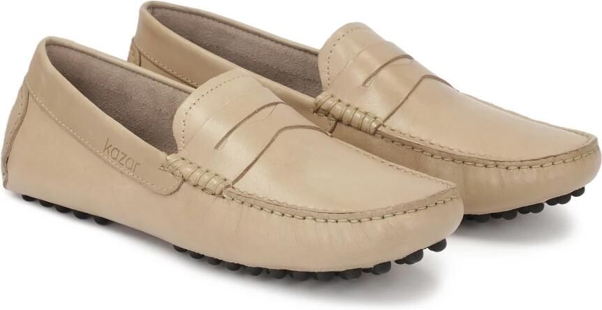 Kazar Klassieke beige rijden mocassins