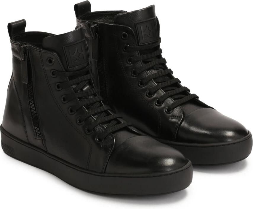 Kazar Leren enkelsneakers met sliders Black Heren - Foto 4