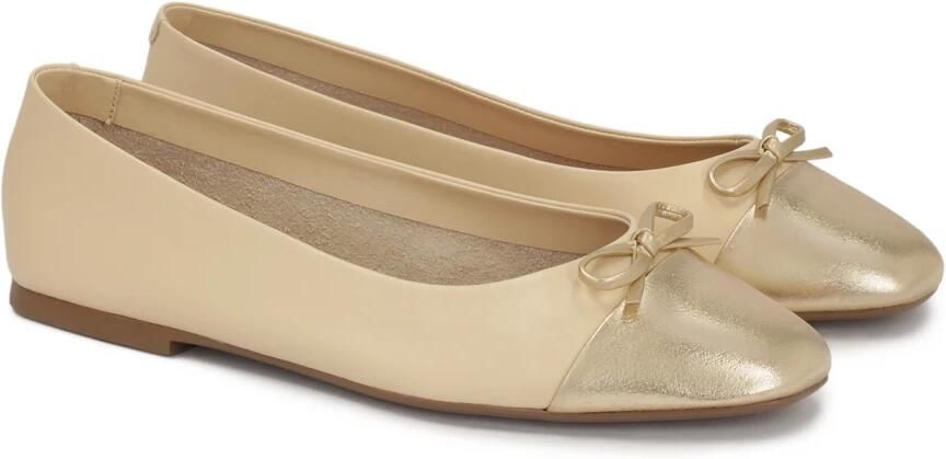 Kazar Leren ballerina's met gouden neuzen