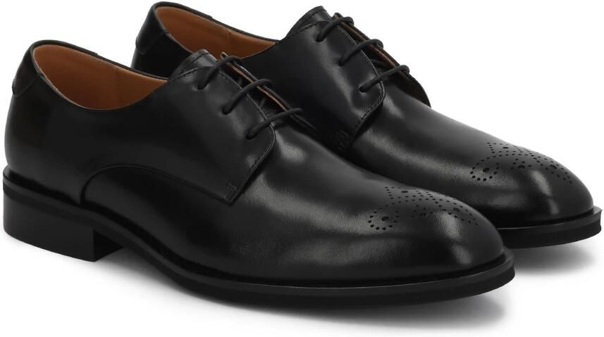 Kazar Black leather derby with openwork brogue embellishment - Foto 4
