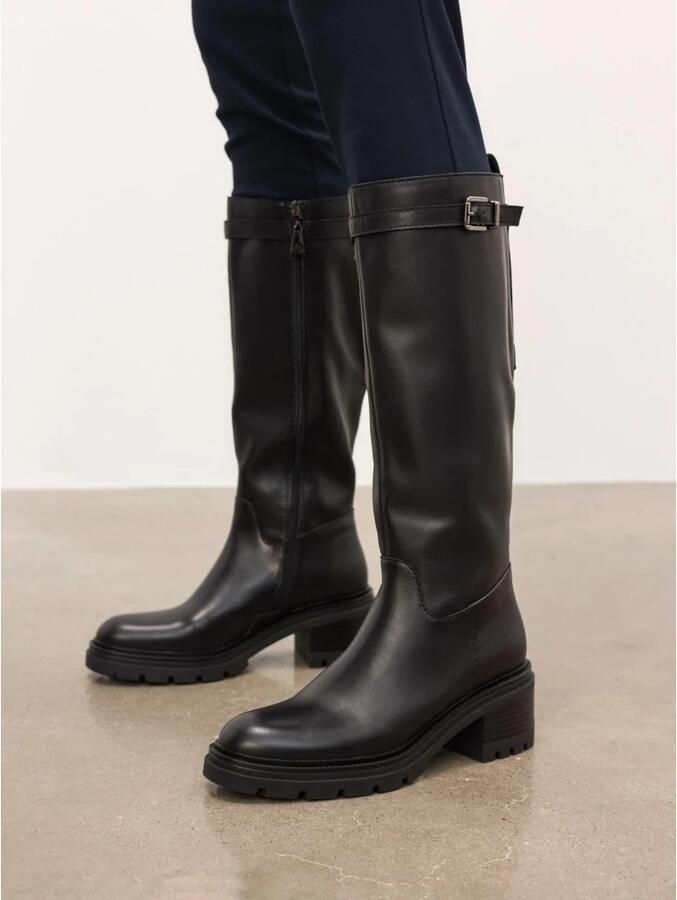 Kazar Leren laarzen met brede hakken