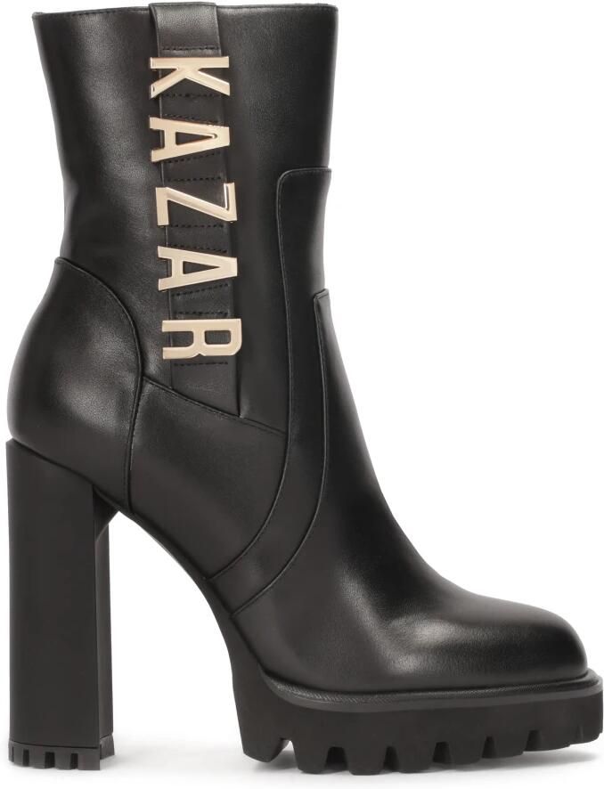 Kazar Leren laarzen met matte hak versierd met letters.Dit product valt klein uit.