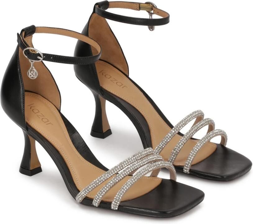 Kazar Leren sandalen op een hak met glanzende bandjes - Foto 2