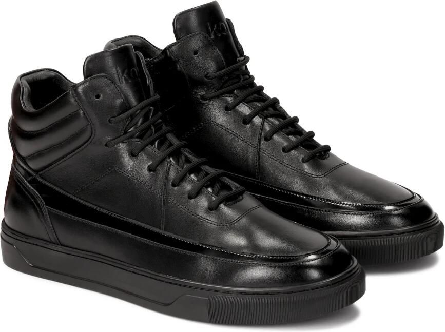 Kazar Leren sneakers met hoge rits en vetersluiting bovenaan