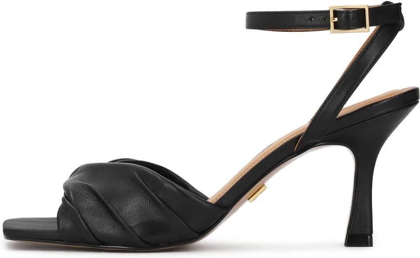 Kazar Black leather stiletto sandals with turned-up belts - Foto 2