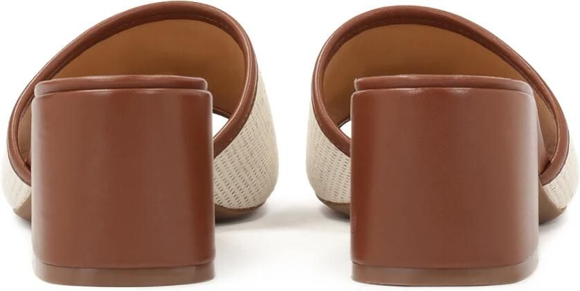 Kazar Leren teenslippers met canvas band