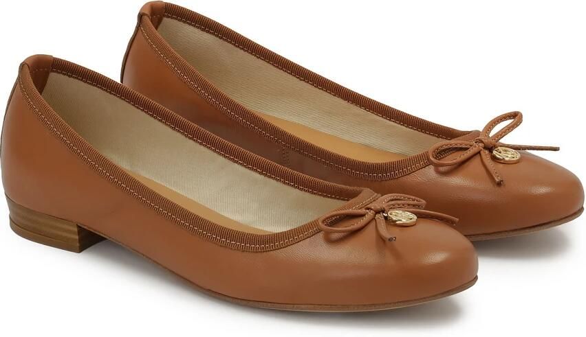 Kazar Lichtbruine comfortabele leren ballerina's