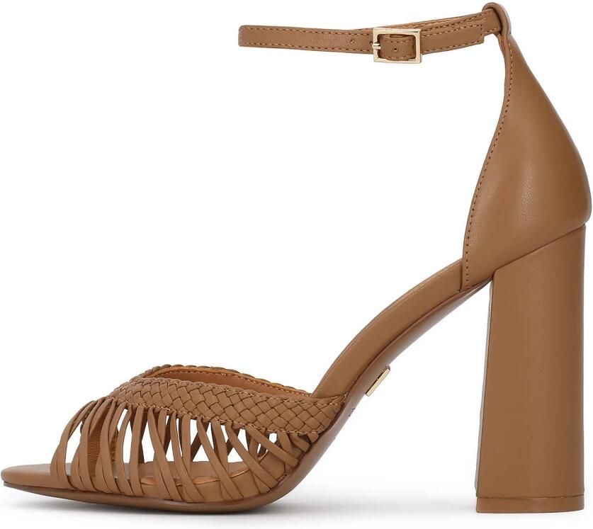 Kazar lichtbruine sandalen met een brede hak - Foto 2