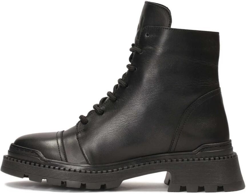 Kazar Lage leren platte enkellaarsjes met veters en een rits - Foto 4