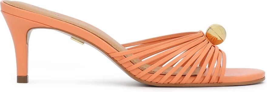 Kazar Orange stiletto mules with jewelry accents