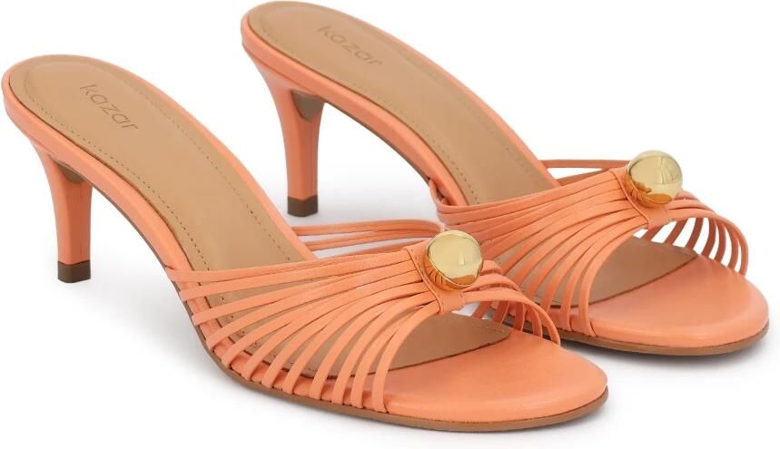 Kazar Orange stiletto mules with jewelry accents - Foto 3