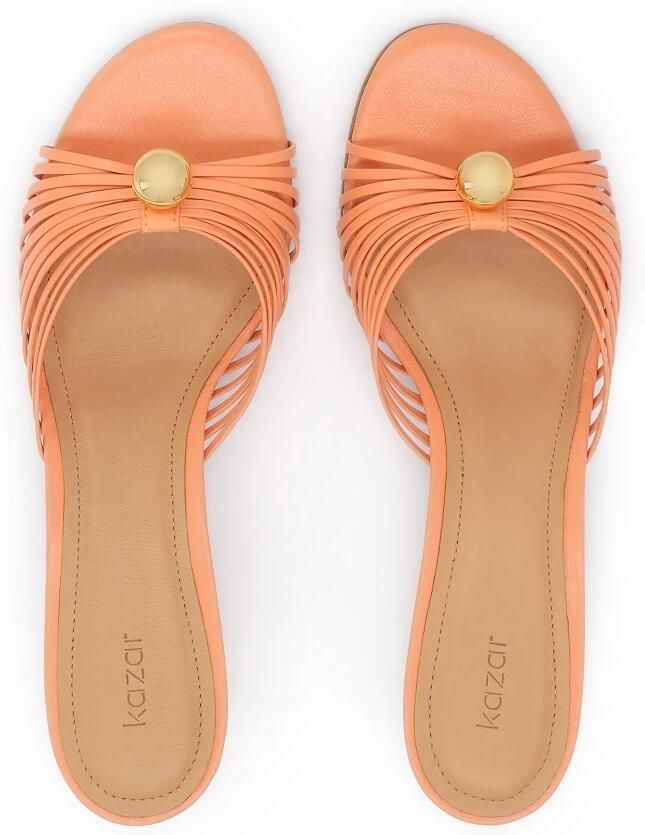 Kazar Orange stiletto mules with jewelry accents - Foto 2