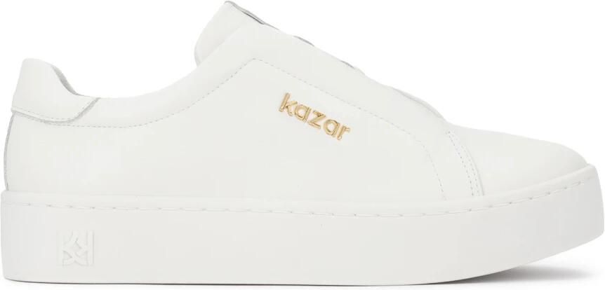 Kazar White leather sneakers on a simple sole
