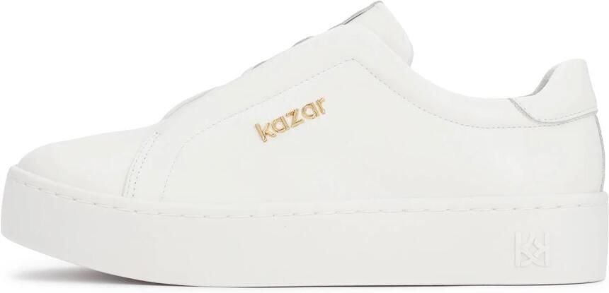 Kazar White leather sneakers on a simple sole - Foto 2