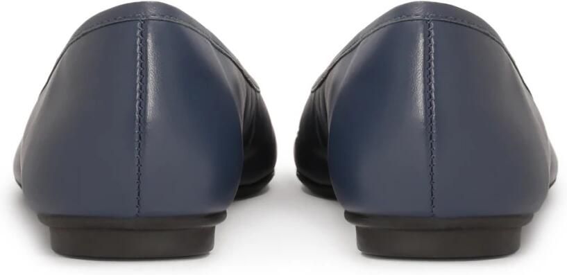 Kazar Marineblauwe leren ballerina's met metalen accenten