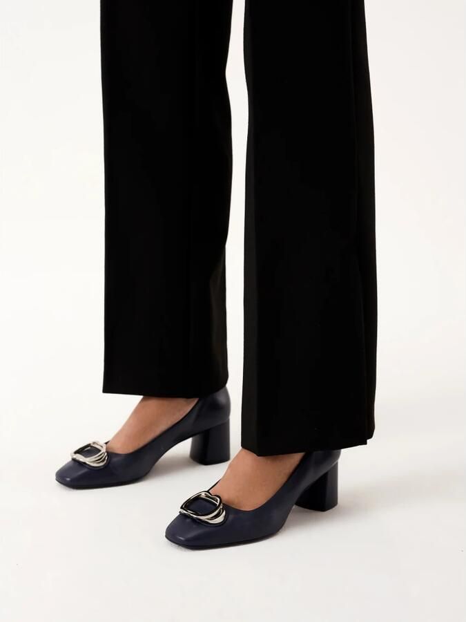 Kazar Granatowe skórzane czółenka z metalowymi ozdobami|64644-01-19|37 5 - Foto 3