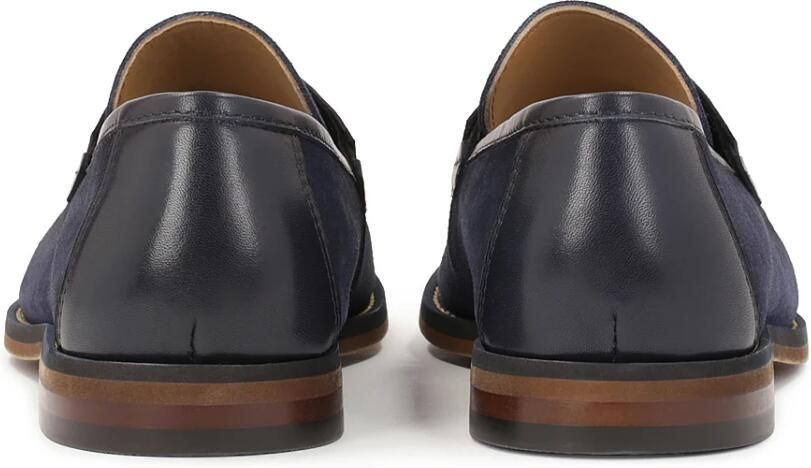 Kazar Marineblauwe suède en gladleren loafers