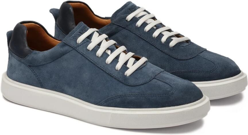 Kazar Marineblauwe suède sneakers met witte zool