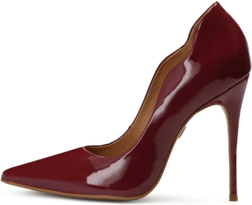 Kazar Maroon pumps met gerimpelde rand bovenaan.Dit product valt groot uit. - Foto 2