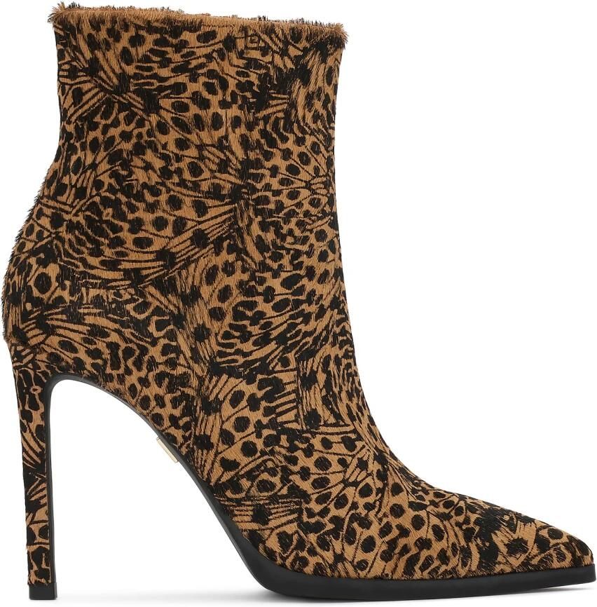 Kazar Patterned leather boots with natural hair finish