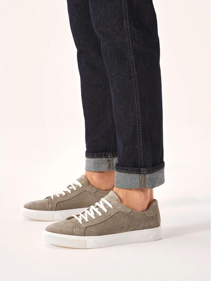 Kazar Minimalistische suède sneakers in taupe kleur - Foto 2